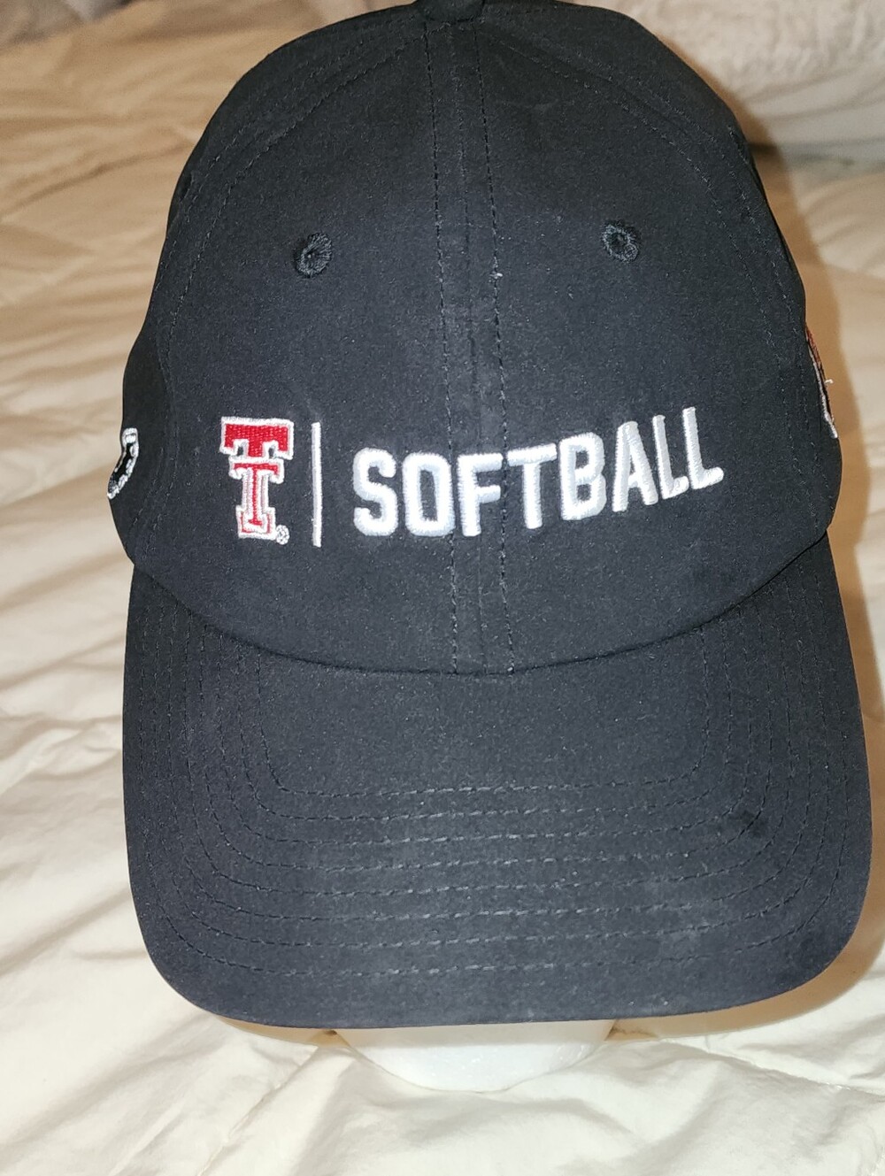 Womans Texas Tech Softball Black Embroidered Cap Nwt